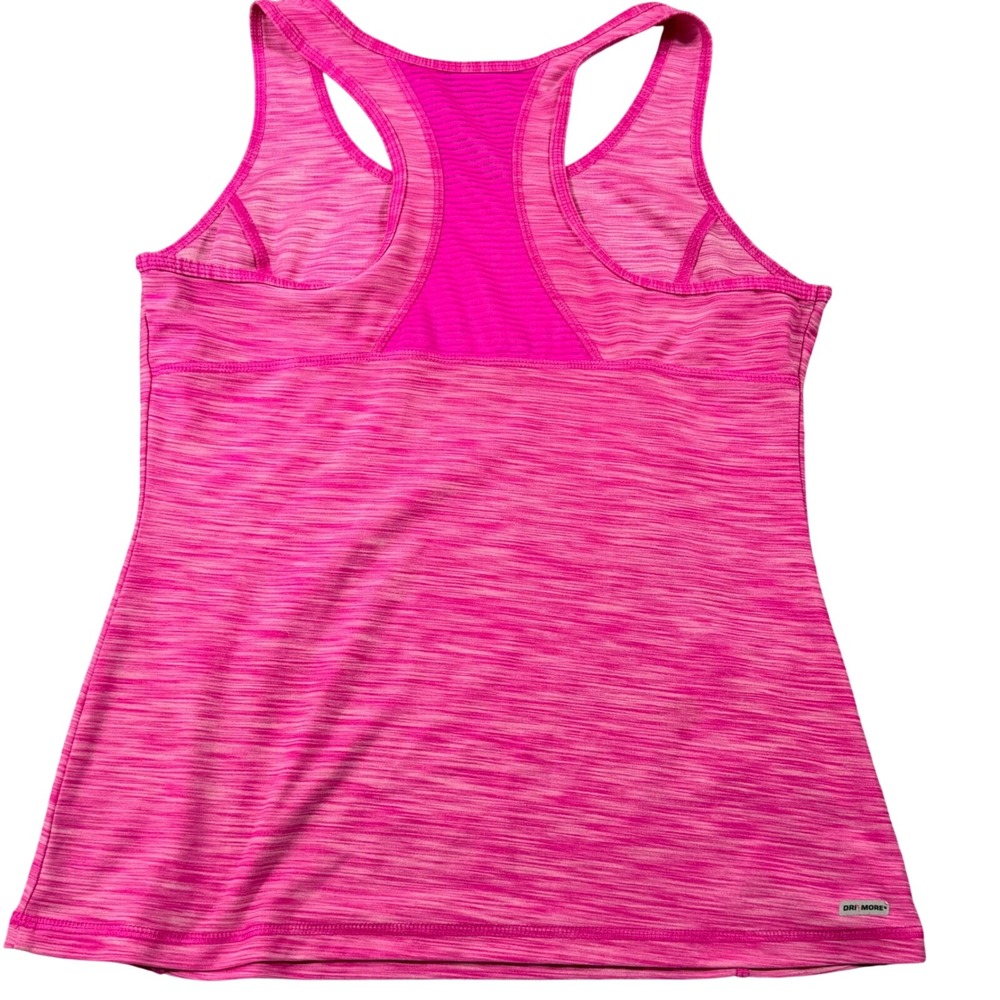 Womens Pink Space Dye Racerback Tank Top Dri-More Athletic Size M